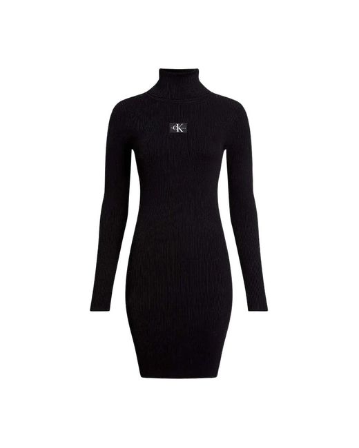 Calvin Klein Black Knitted Dresses