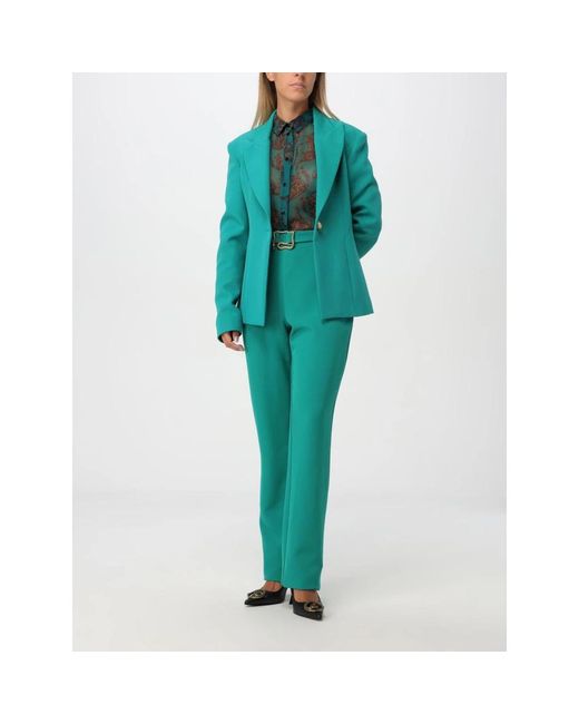 Just Cavalli Green Straight Trousers