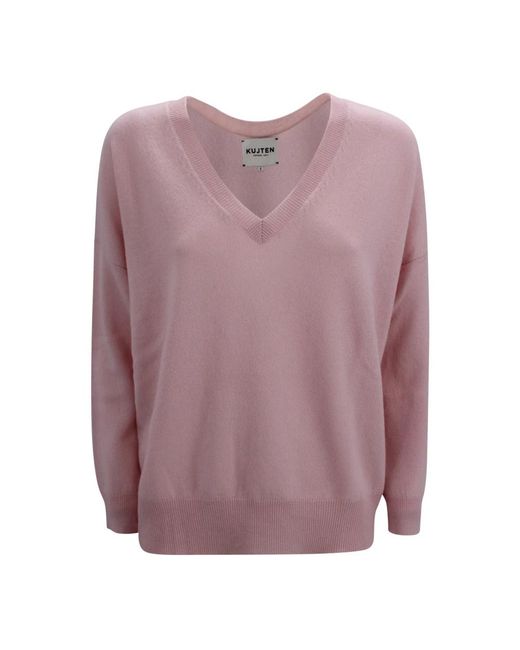 Kujten Purple V-Neck Knitwear