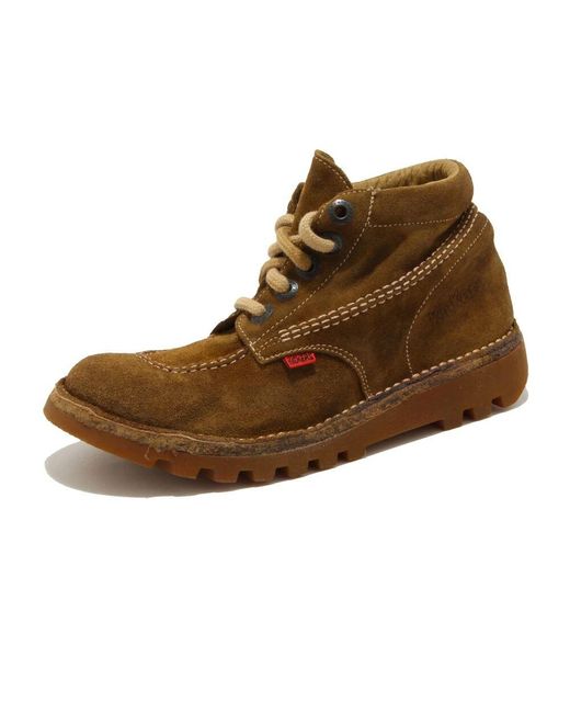 Kickers Brown Lace-Up Boots