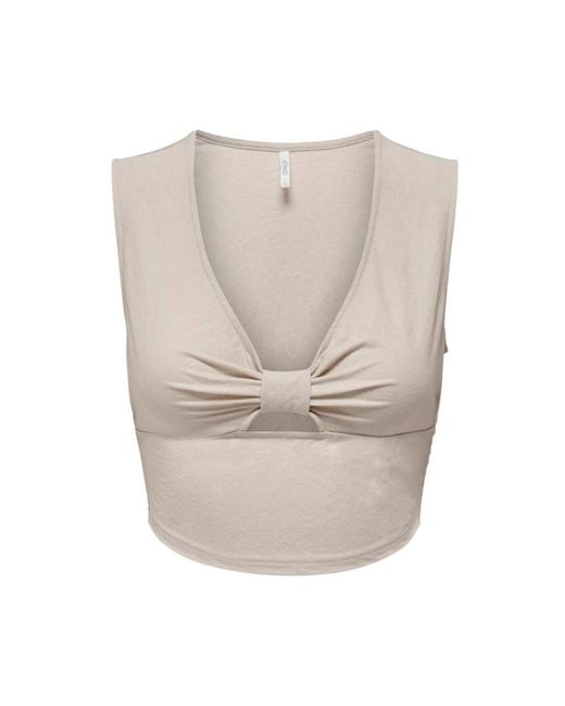 Sleeveless Tops ONLY de color Natural