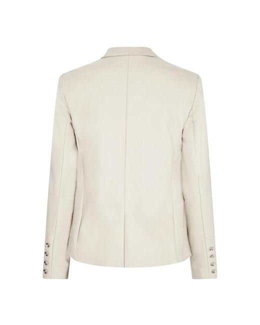 Mos Mosh Jassen ,Katoen Klassieke Night Blazer Ecru in het Natural