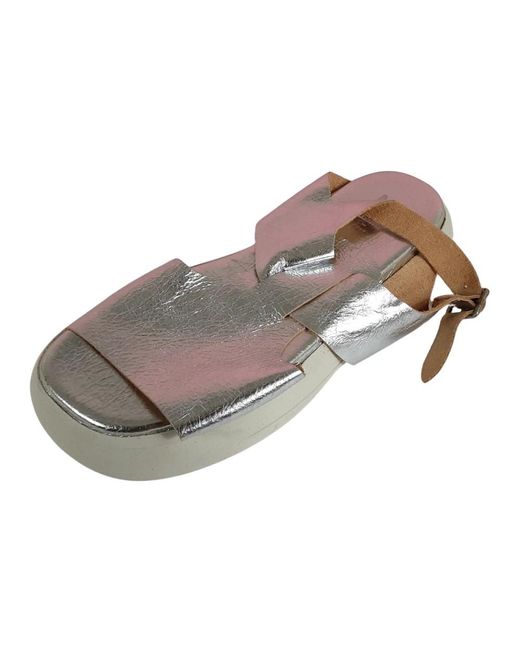 Moma Gray Flat Sandals