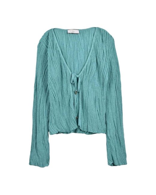 Akep Truien & Vesten ,Groen ,Polyester Cardigan in het Blue