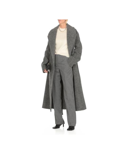 Jil Sander Gray Graue wollhose mit taschen