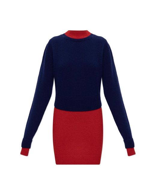 Jil Sander Blue Knitted Dresses