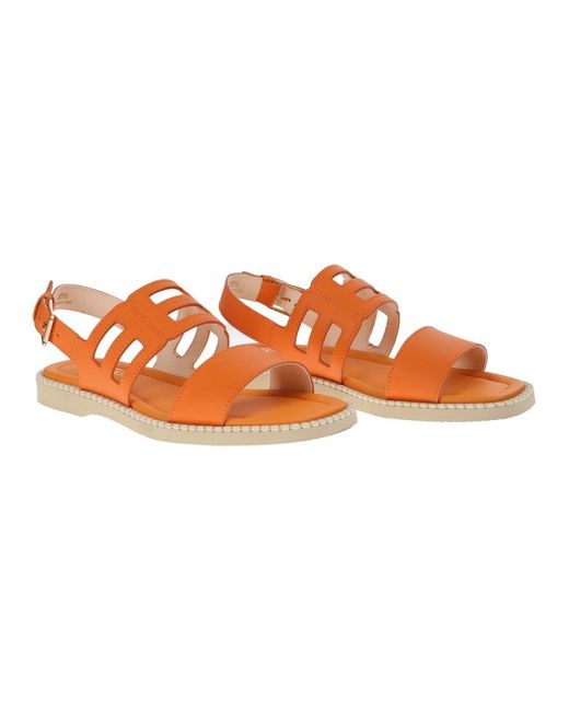 Hogan Orange Flat Sandals