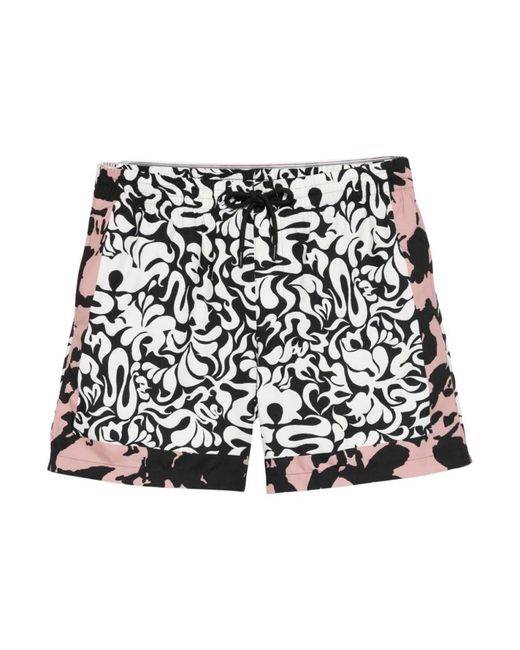 Dries Van Noten Badmode ,Veelkleurig ,Polyester Printed Swim Shorts in het Black voor heren