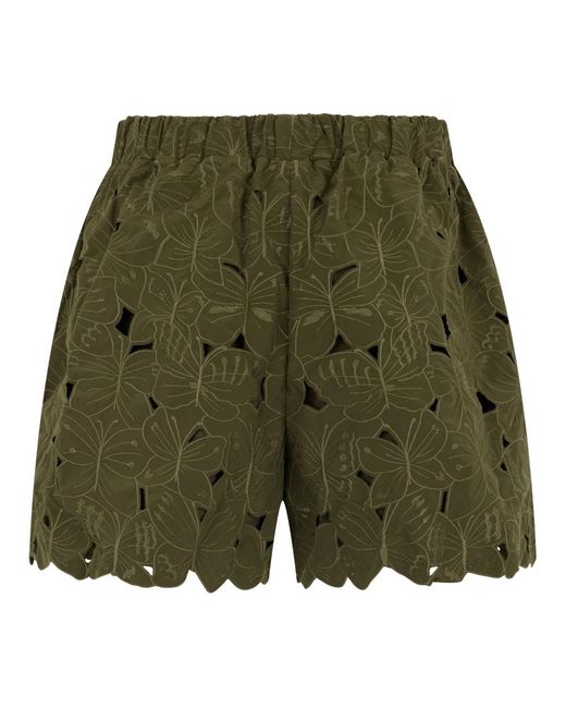 RED Valentino Green Casual Shorts