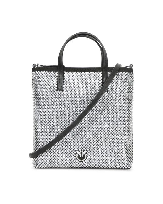 Pinko Metallic Kristallverzierte mini-shopper-tasche
