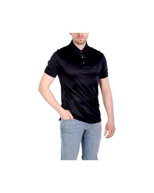 Emporio Armani Black Polo Shirts for men