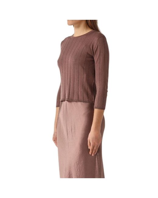 Max Mara Brown Round-Neck Knitwear