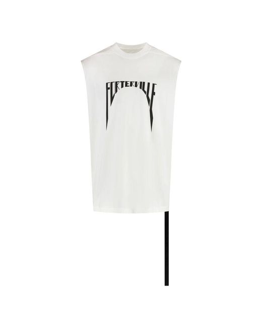 Rick Owens Geripptes Baumwolltanktop in White für Herren