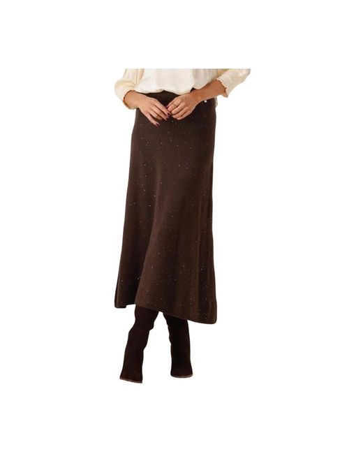Liu Jo Brown Eleganter Maxi-Rock Für Frauen