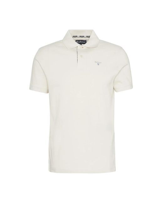Barbour Tops ,Wit ,Katoen Casual Polo Met Tartan Details in het White voor heren