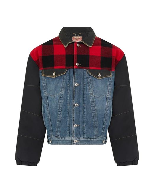 DIESEL Blue Denim Jackets for men