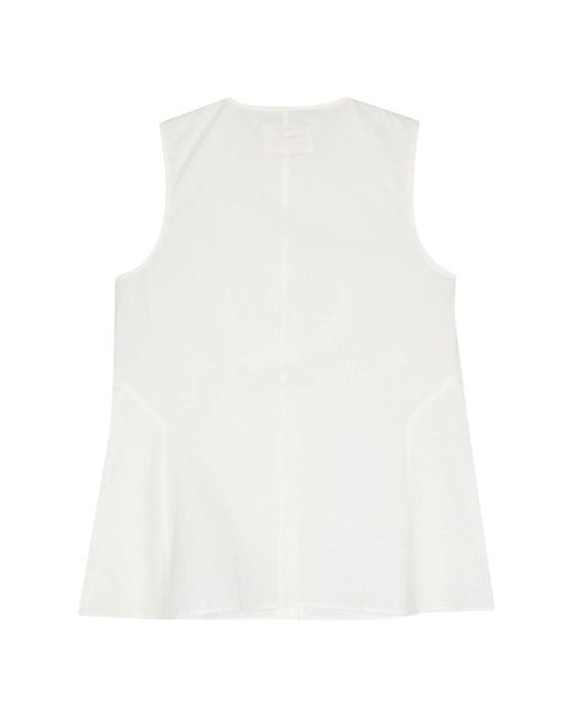 Maison Kitsuné Sleeveless Tops in het White