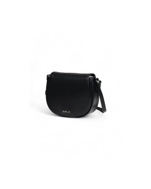 Replay Black Polyethylen-handtasche mit polyesterfutter