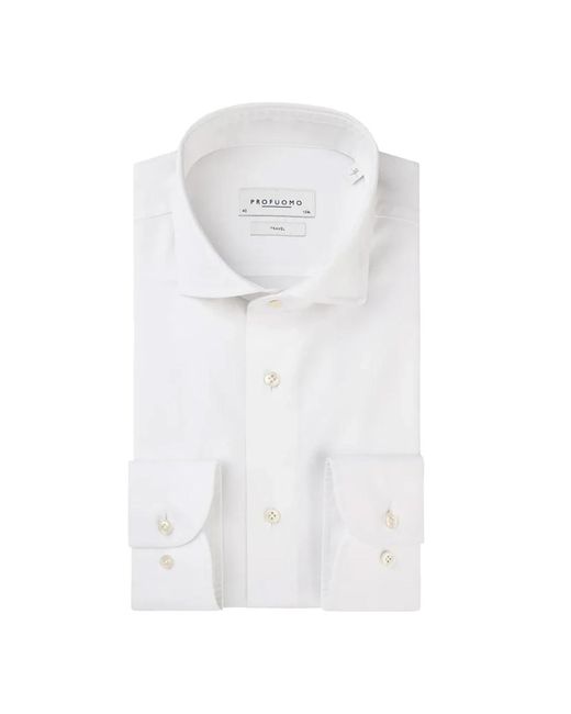 Profuomo Witte Overhemd Met Mouwlengte 7 in het White voor heren