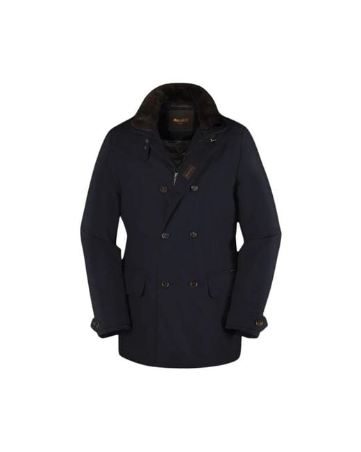Moorer Blue Double-Breasted Coats for men