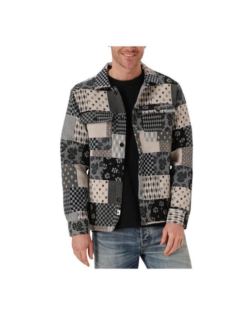 Anerkjendt Jassen ,Veelkleurig ,Blauw Patchwork Overshirt Voor Mannen in het Black voor heren
