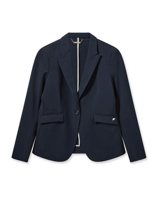 Mos Mosh Blue Klassischer blazer mit langen ärmeln und klappentaschen