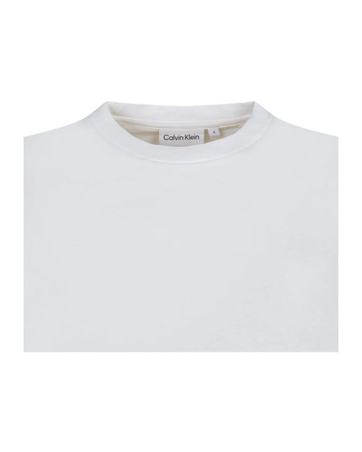 Calvin Klein White Weißes bio-baumwoll-t-shirt
