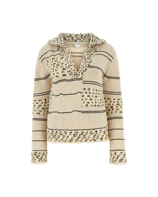 Bottega Veneta V-Neck Knitwear in het Natural