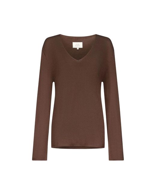 Loulou de Saison Brown V-Neck Knitwear