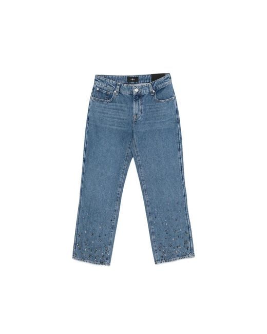 7 For All Mankind Blue Calie Embellished Jeans