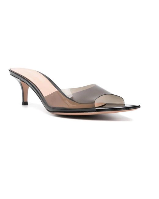 Gianvito Rossi Gray Heeled Mules