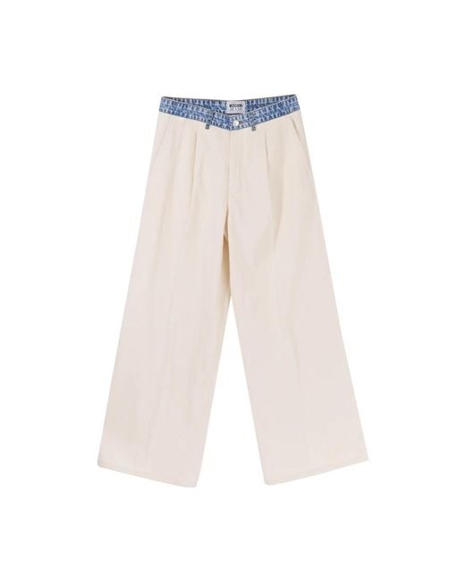 Moschino White Wide Trousers