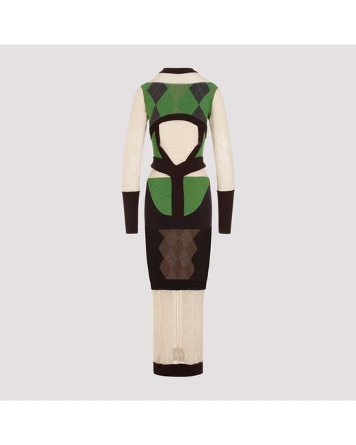 MARINE SERRE Red Fitted Dress For