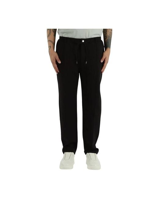 Heskimo Black Straight Trousers for men