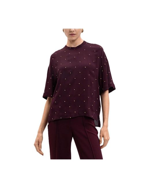 Twinset Overhemden ,Paars ,Elegante Viscose Blouse in het Purple