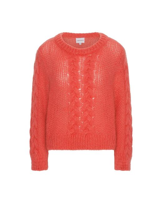 American Dreams Red Cable knit pullover korallenrot