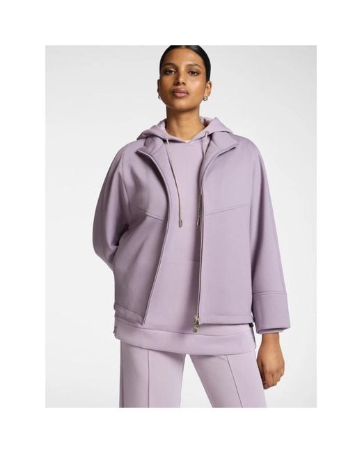 Elena Miro Jassen ,Paars ,Polyester Zip Collar Jacket in het Purple