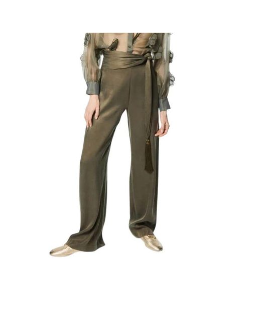 Nenette Green Elegante Weite Tencel Hose