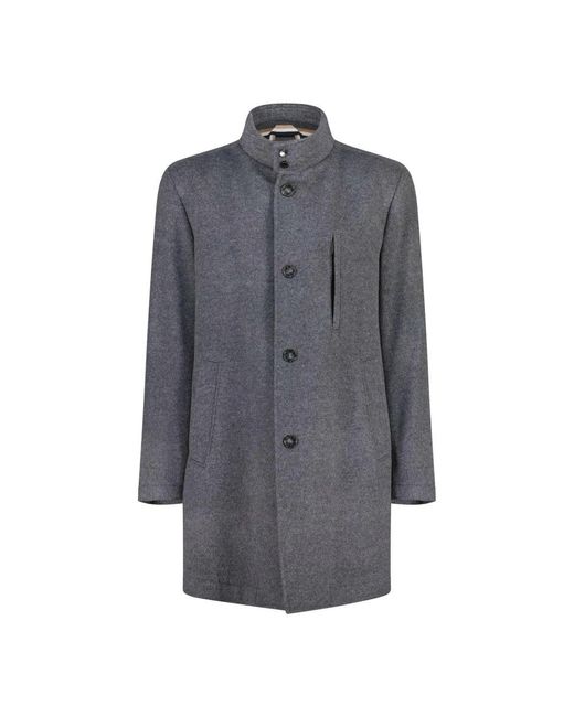 Boss Gray Single-Breasted Coats for men