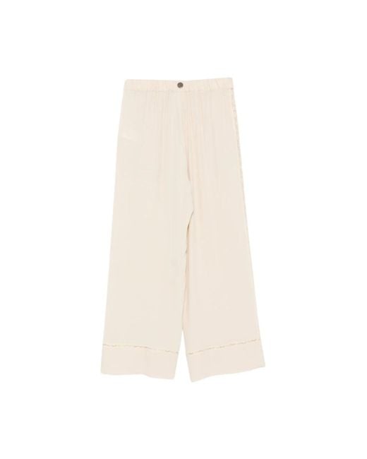 Semicouture Natural Wide Trousers