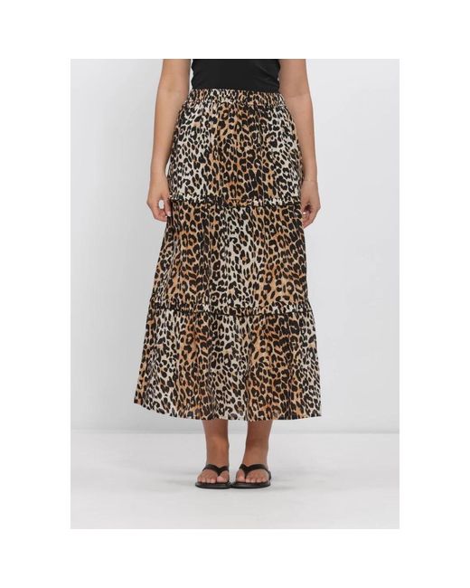 WITHBLACK Wblamina Maxi Rok in het Brown