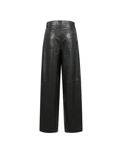REMAIN Birger Christensen Gray Leather Trousers