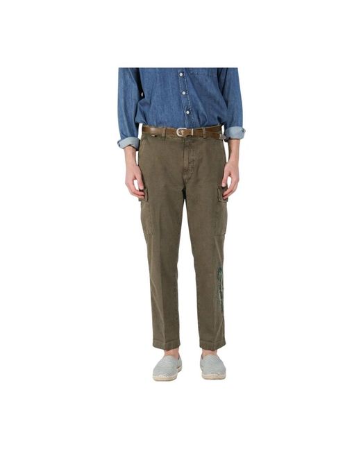 Mason's Blue Straight Trousers for men