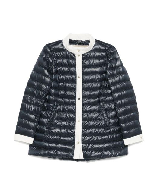 Herno Blue Gerippte Jacke Mit Stilvollen Details