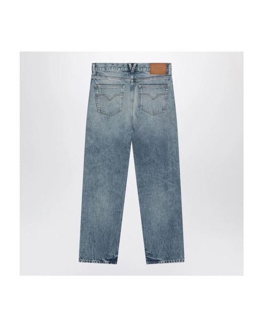 Versace Studded Distressed Jeans in het Blue voor heren