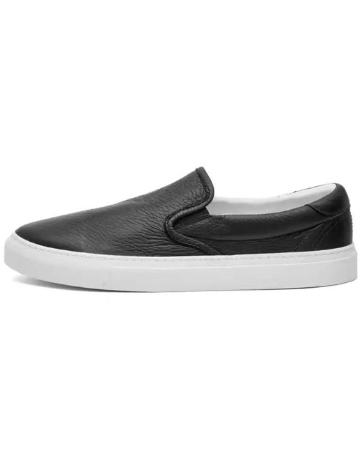 Diemme Schwarze Nappa Leder Slip-On Sneakers in Black für Herren