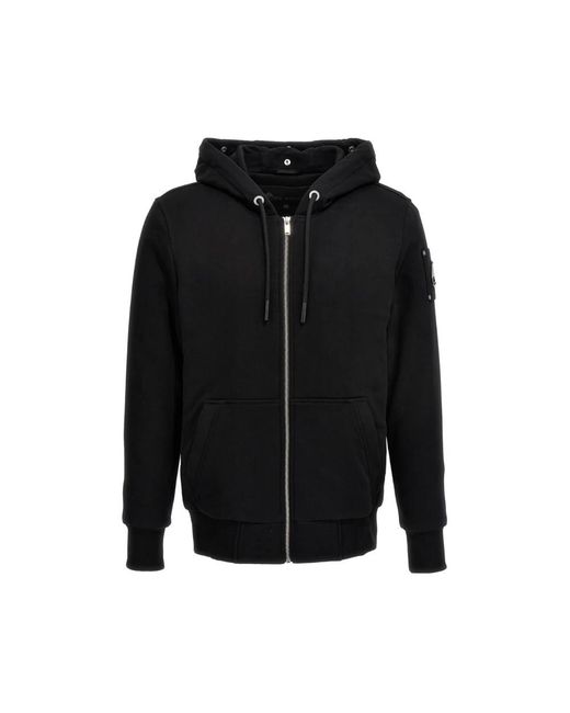 Moose Knuckles Hoodies & Sweatvesten ,Zwart ,Katoen Hartsfield Hoodie Met Rits in het Black voor heren