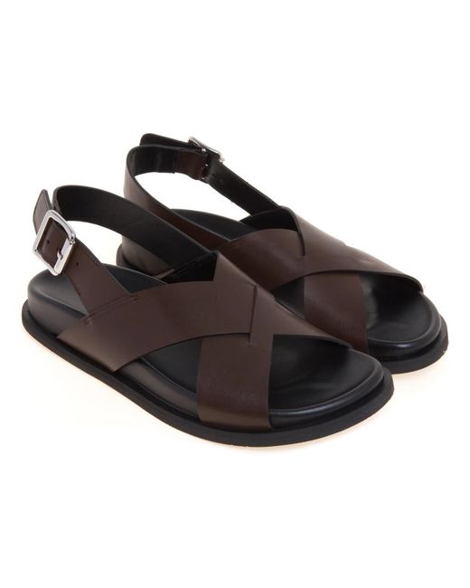 Guglielmo Rotta Black Flat Sandals