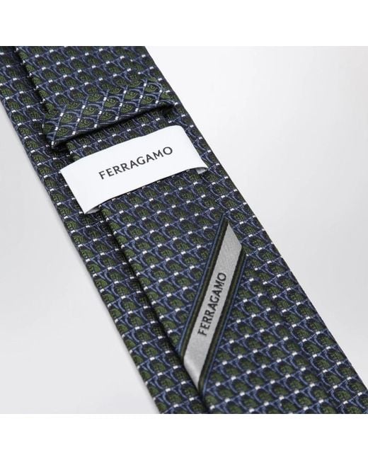 Ferragamo Cravatta Jacquard Pegasus Krawatte in Gray für Herren