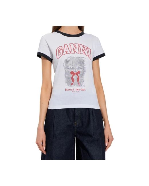 Ganni Blue T-Shirts
